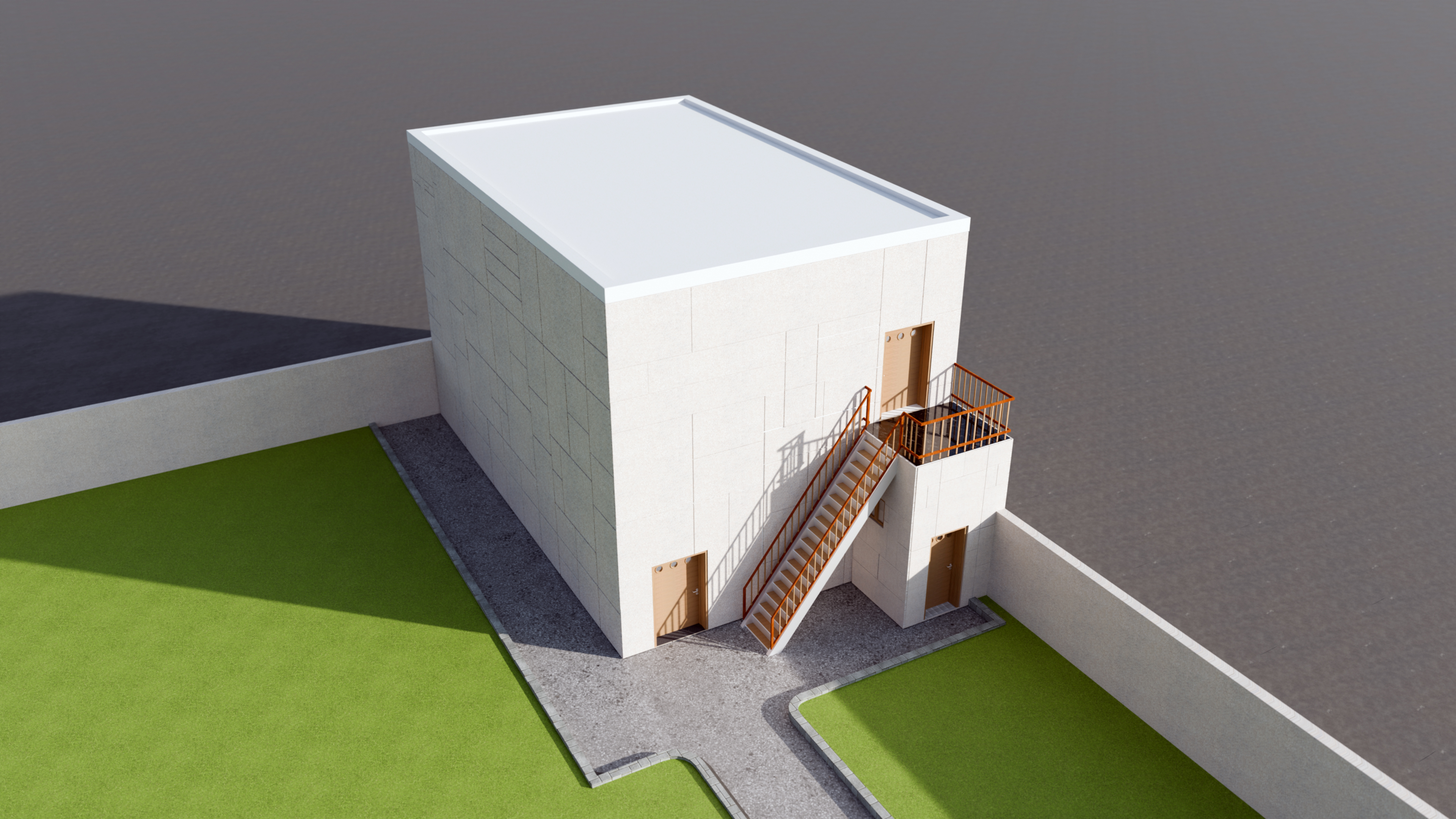 Upper mass and roof view 3D mockup