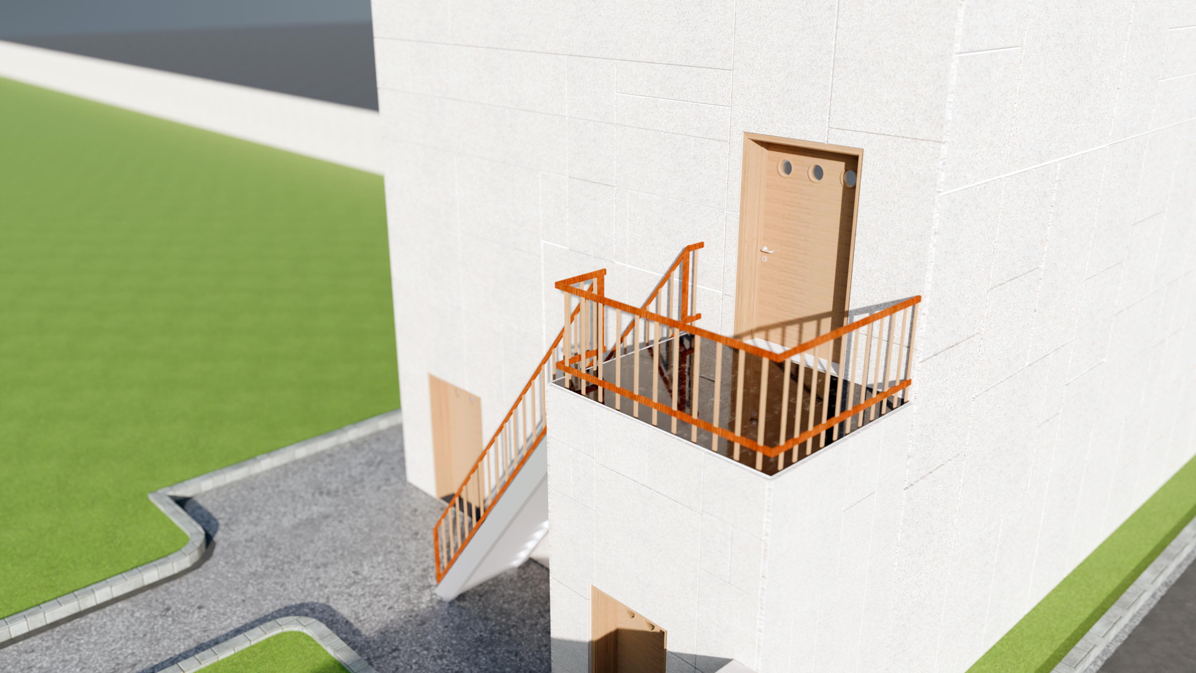 Upper entrance close-up 3D mockup
