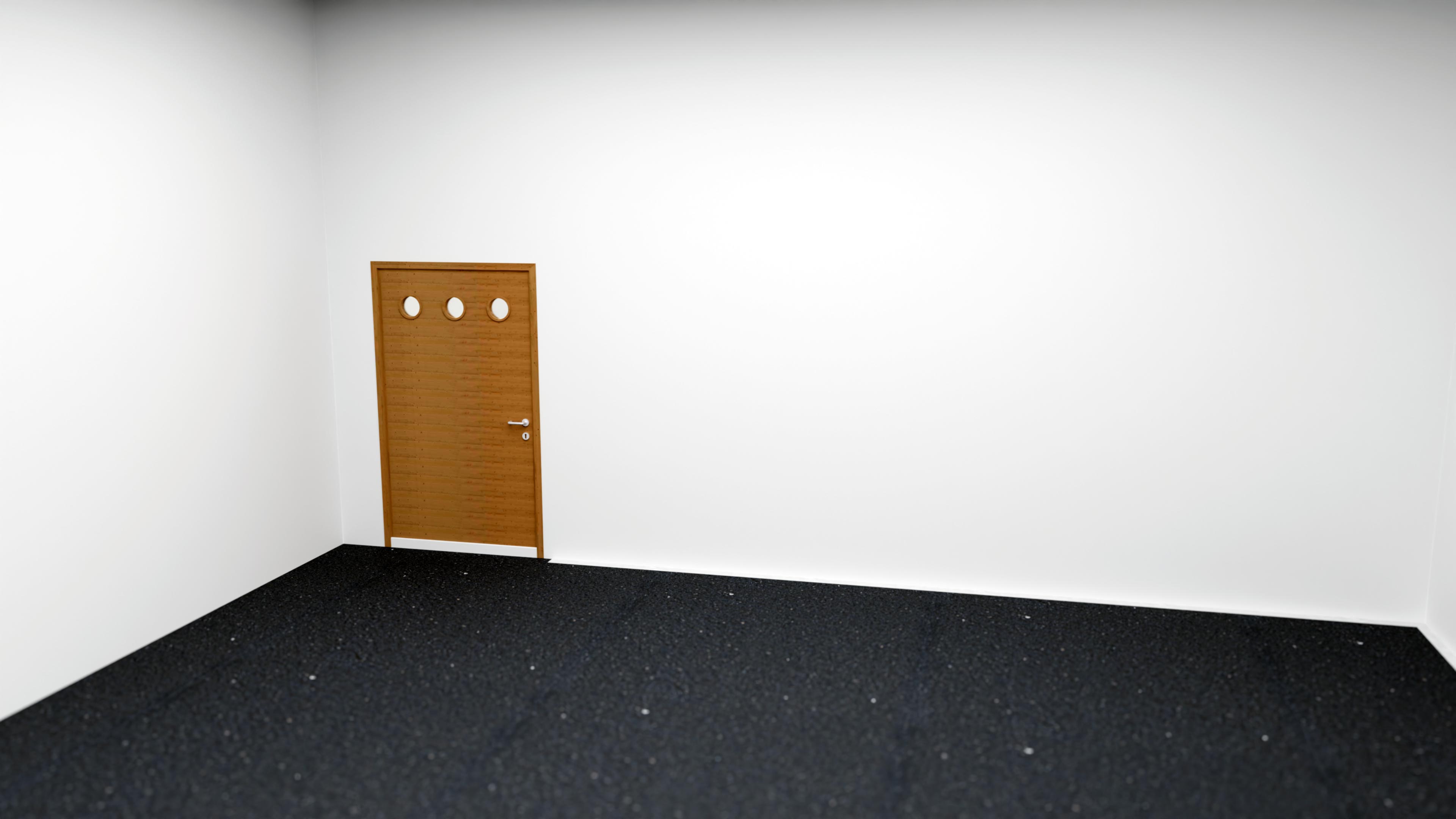 Interior wall and door view 3D mockup