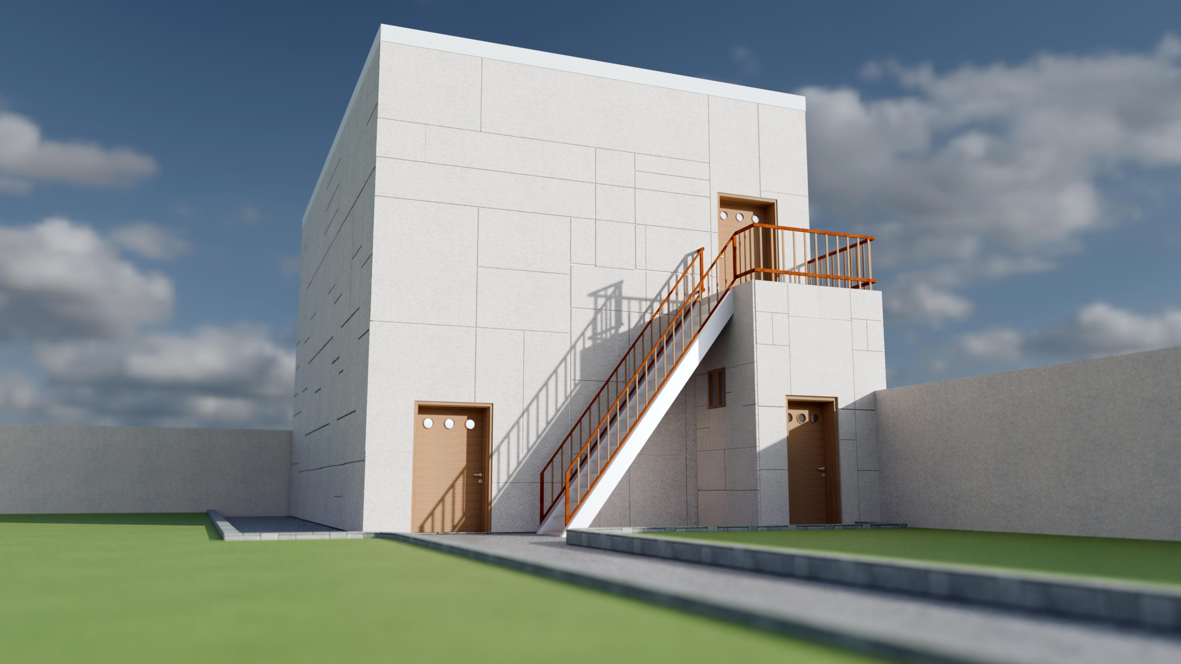 Low exterior presentation angle 3D mockup
